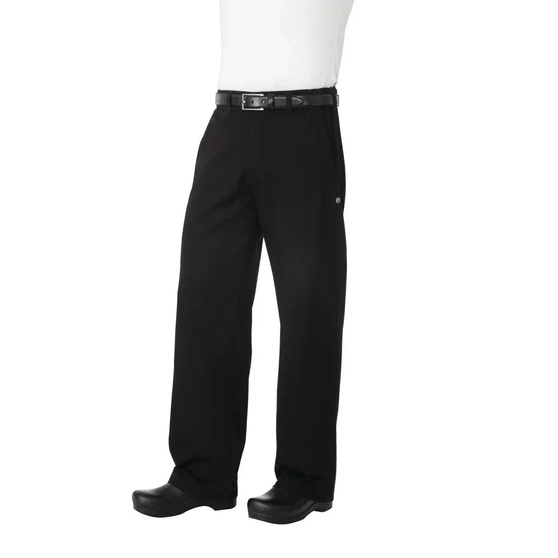 A674-XS Chef Works Unisex Professional Series Chefs Trousers Black Herringbone XS - JD Catering Equipment Solutions Ltd