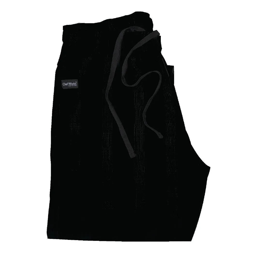 A695-XS Chef Works Unisex Better Built Baggy Chefs Trousers Black XS - JD Catering Equipment Solutions Ltd