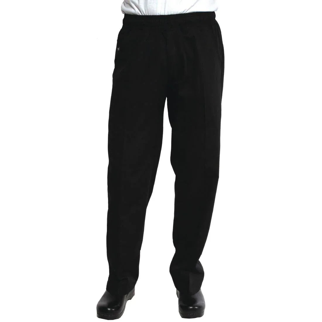 A695-S Chef Works Unisex Better Built Baggy Chefs Trousers Black S - JD Catering Equipment Solutions Ltd