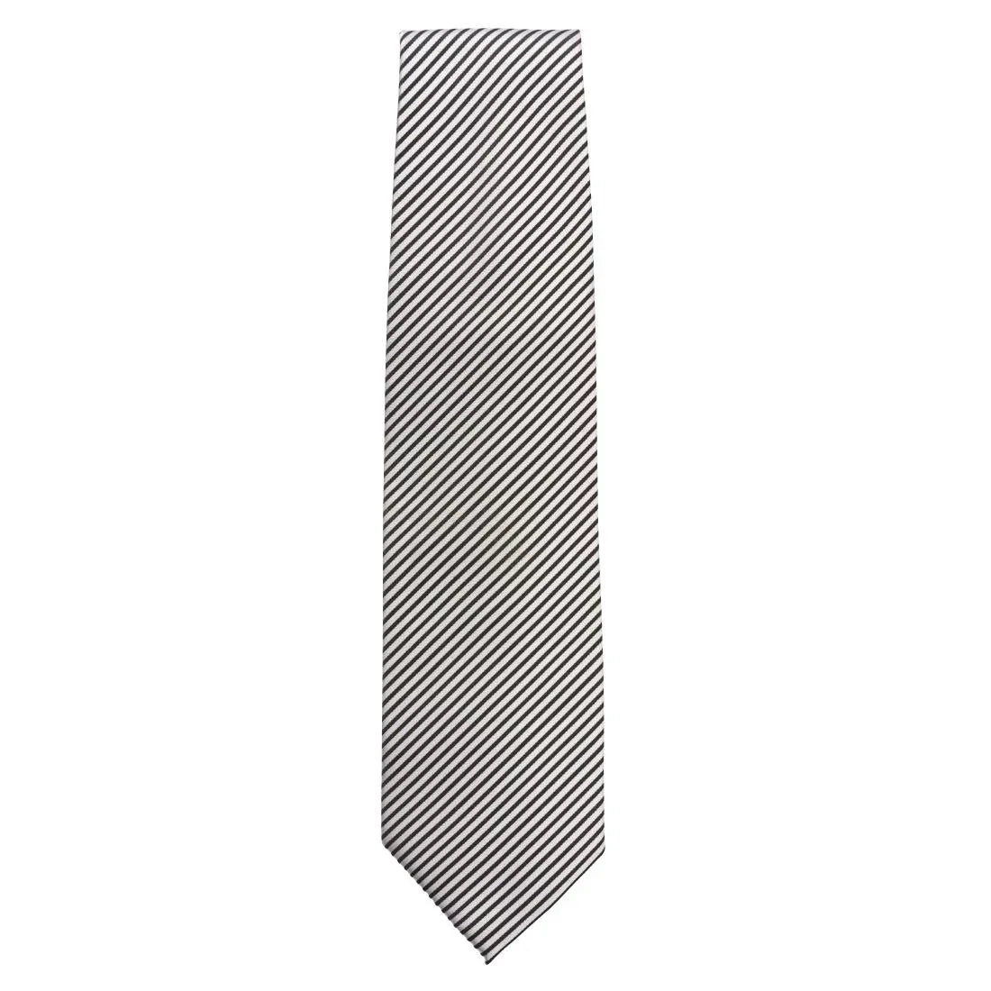 A886 Chef Works Tie Silver and Black Fine Stripe - JD Catering Equipment Solutions Ltd