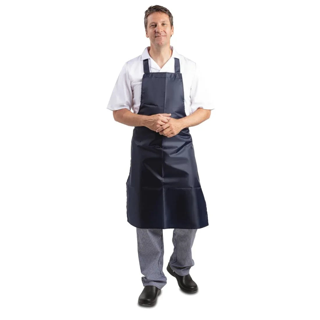 A896 Whites Light Duty Waterproof Bib Apron Blue - JD Catering Equipment Solutions Ltd