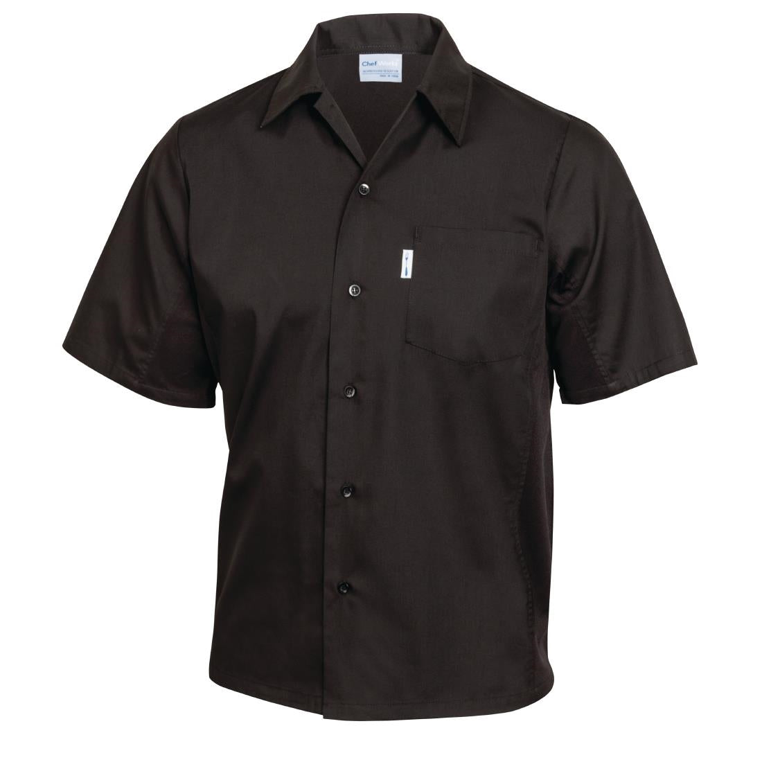 A913 Chef Works Unisex Cool Vent Chefs Shirt Black