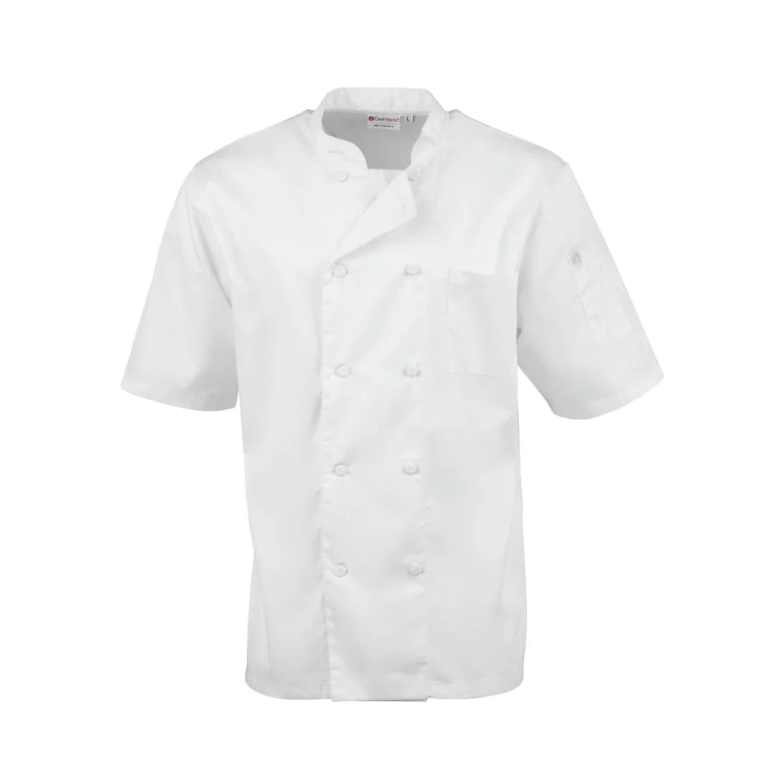 A914-XXL Chefs Works Montreal Cool Vent Unisex Short Sleeve Chefs Jacket White 2XL - JD Catering Equipment Solutions Ltd
