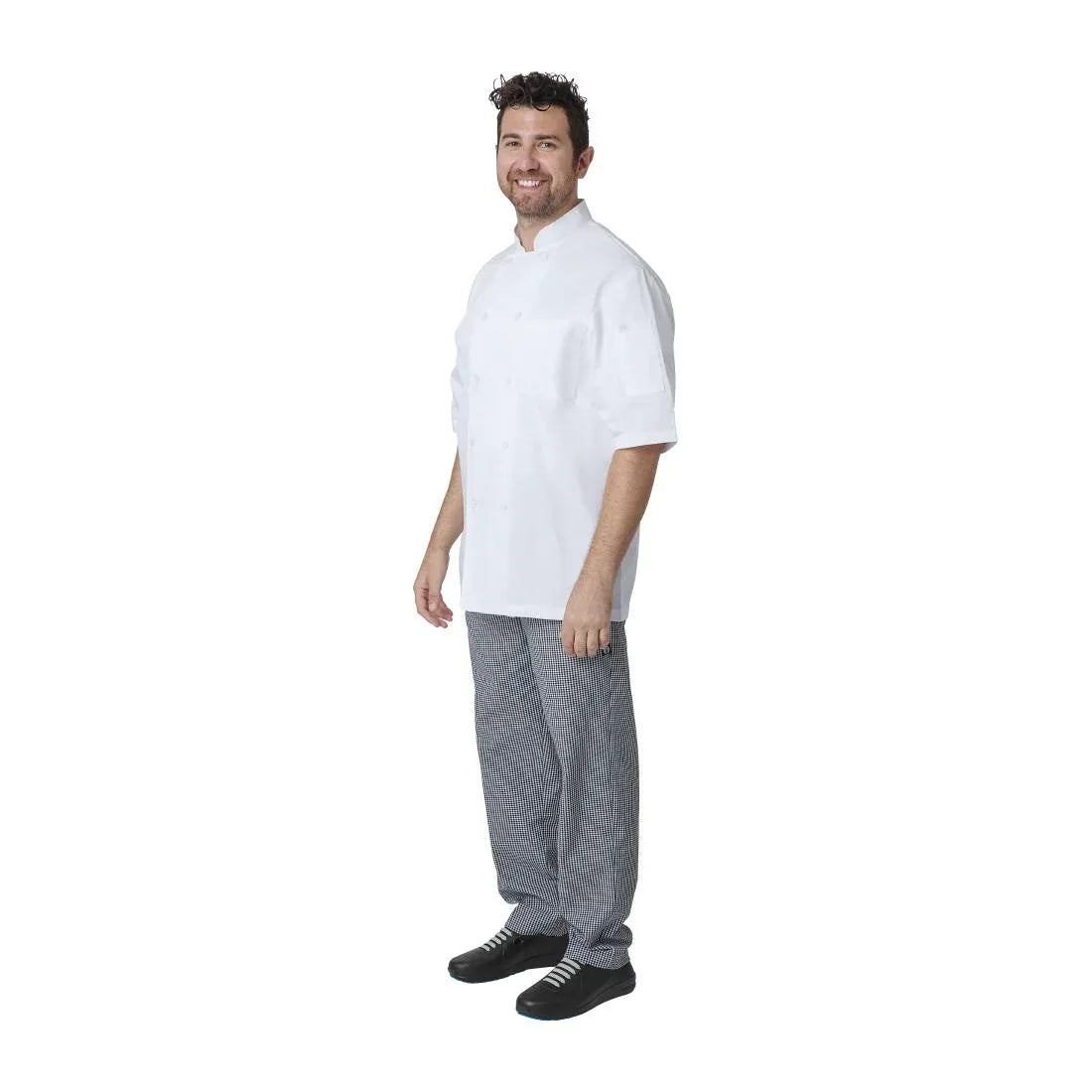 A914-M Chefs Works Montreal Cool Vent Unisex Short Sleeve Chefs Jacket White M - JD Catering Equipment Solutions Ltd