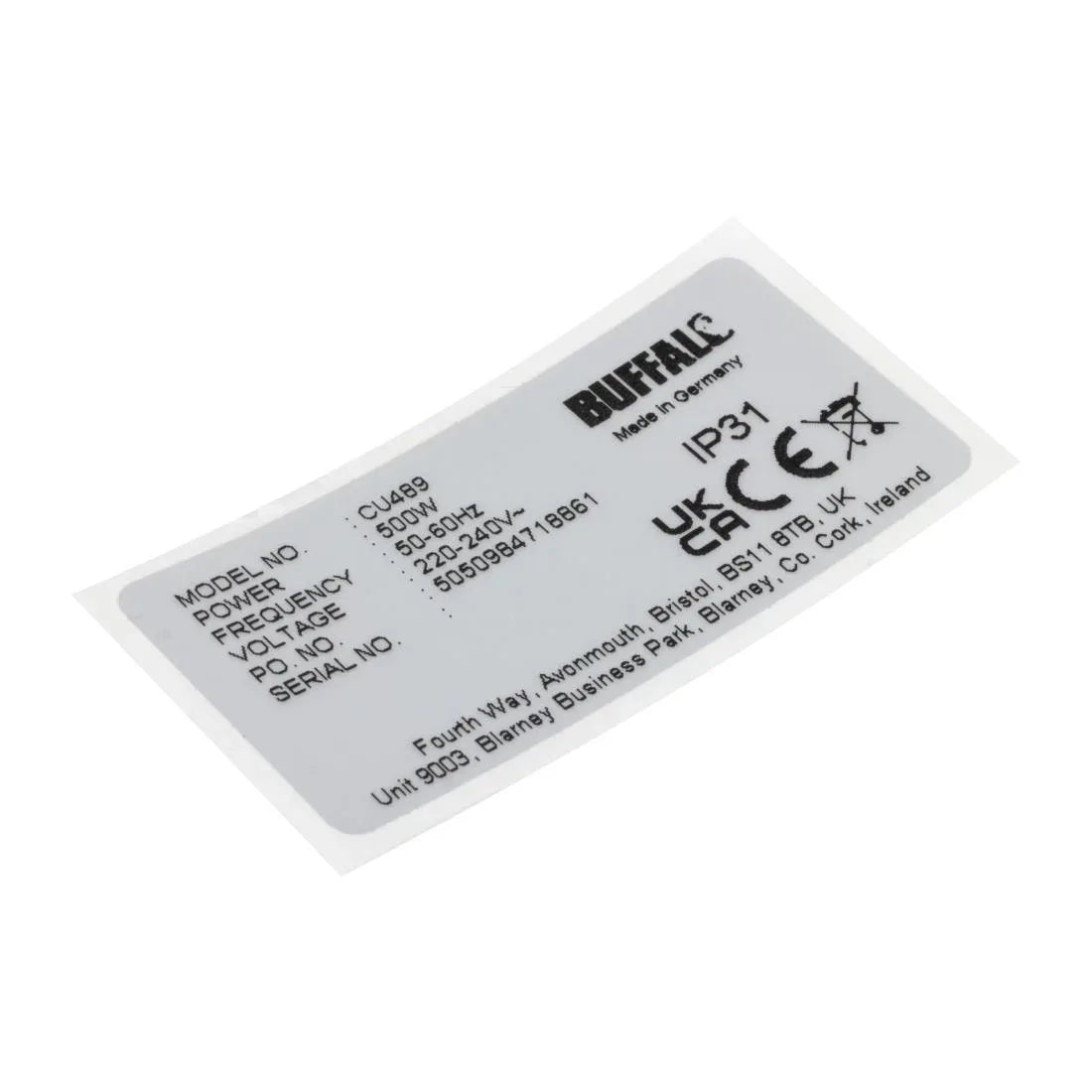 AP475 Buffalo Type Label - JD Catering Equipment Solutions Ltd