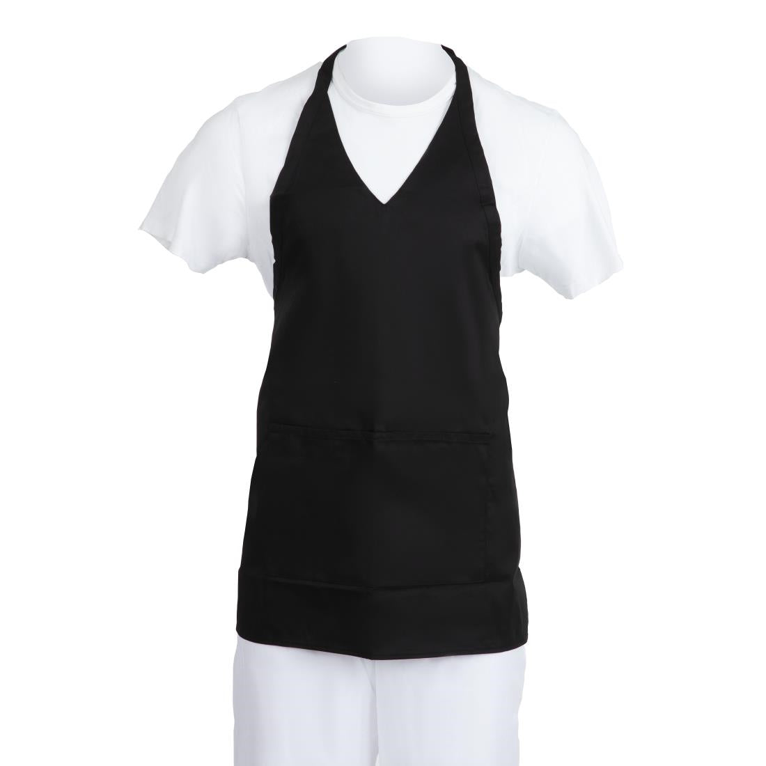 B128 Whites V Neck Service Apron