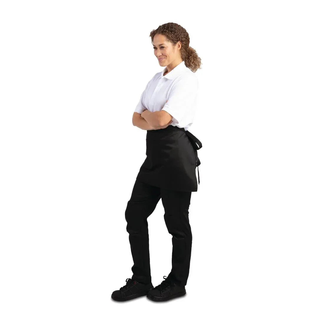 B131 Whites Short Bistro Apron - JD Catering Equipment Solutions Ltd