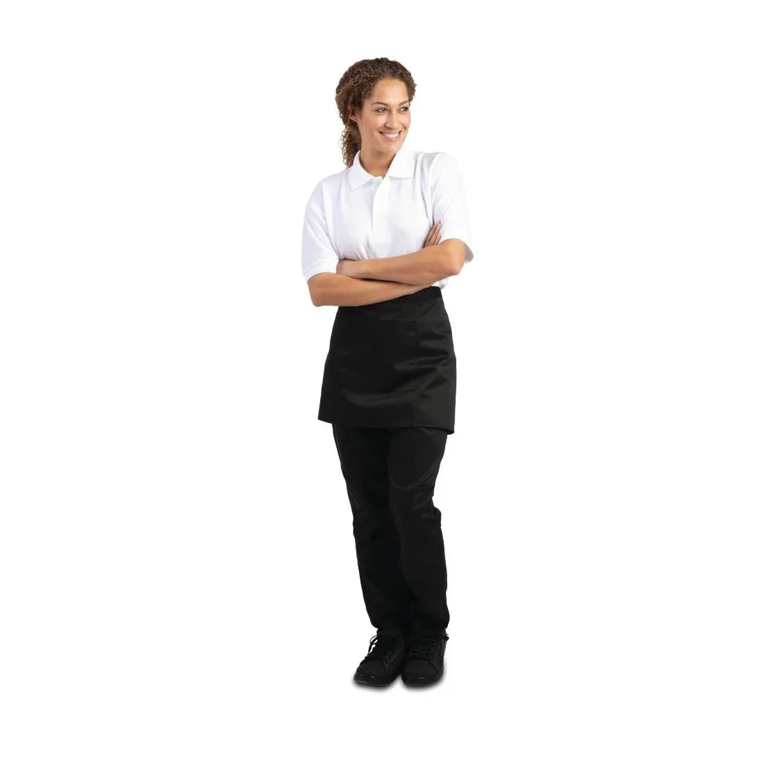 B131 Whites Short Bistro Apron - JD Catering Equipment Solutions Ltd