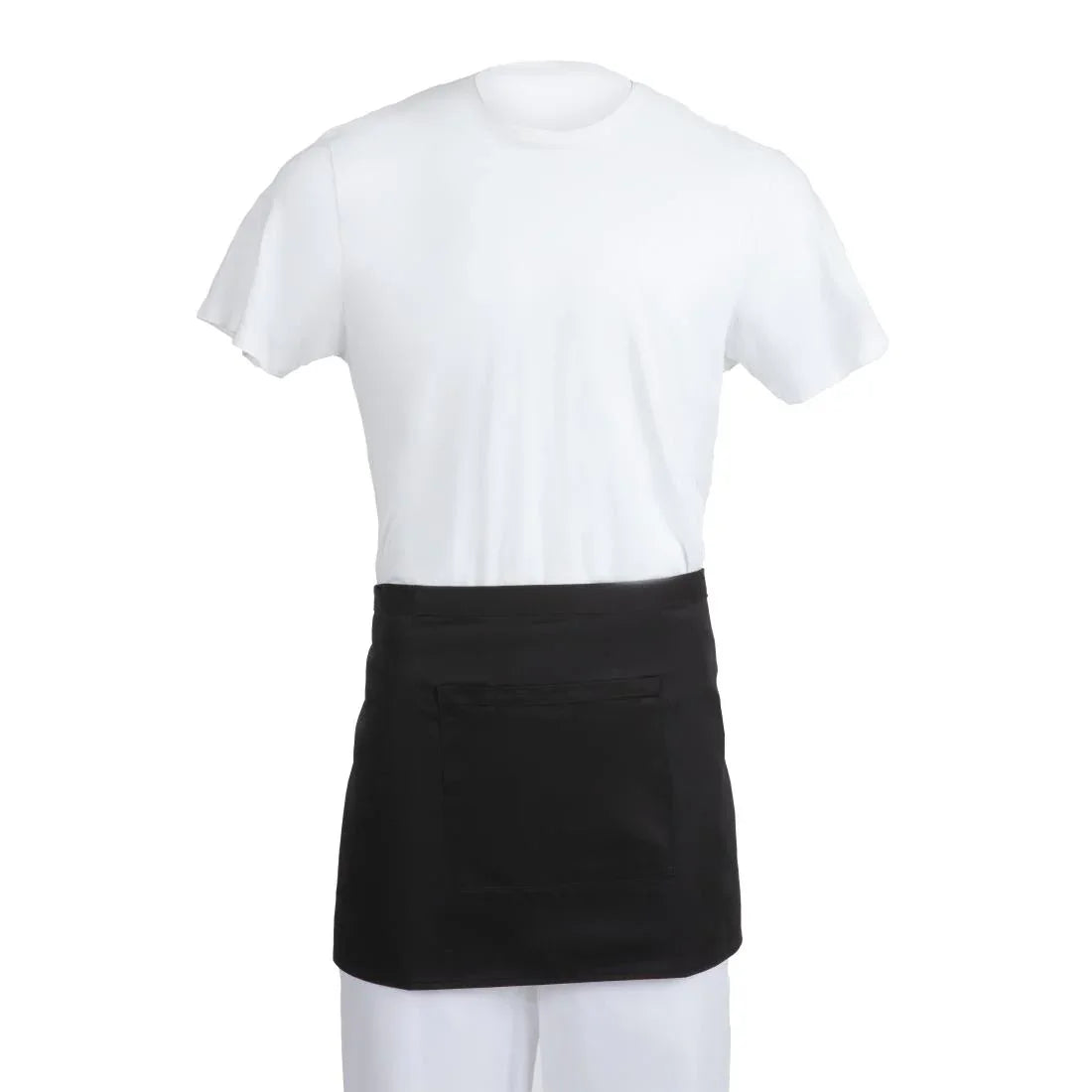 B131 Whites Short Bistro Apron - JD Catering Equipment Solutions Ltd