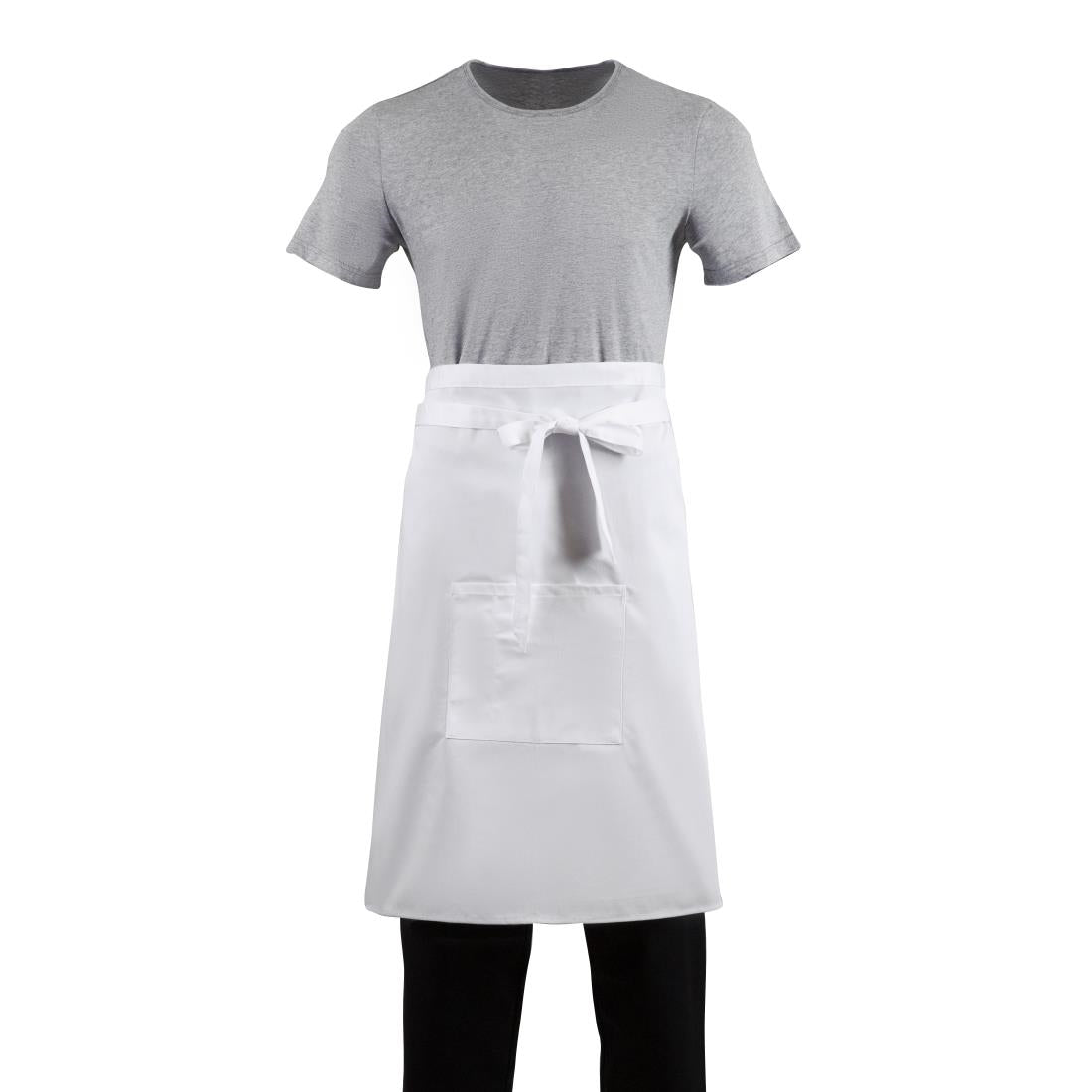 B132 Regular Bistro Apron  White