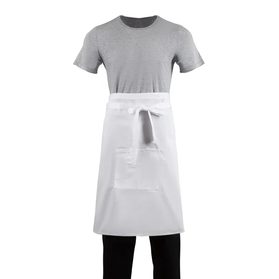 B132 Regular Bistro Apron White - JD Catering Equipment Solutions Ltd