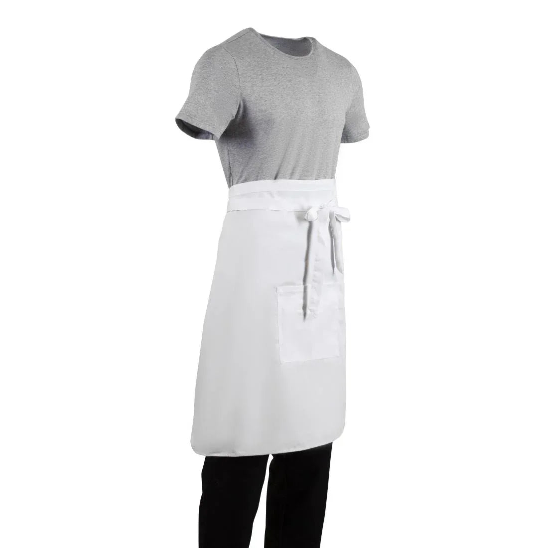 B132 Regular Bistro Apron White - JD Catering Equipment Solutions Ltd