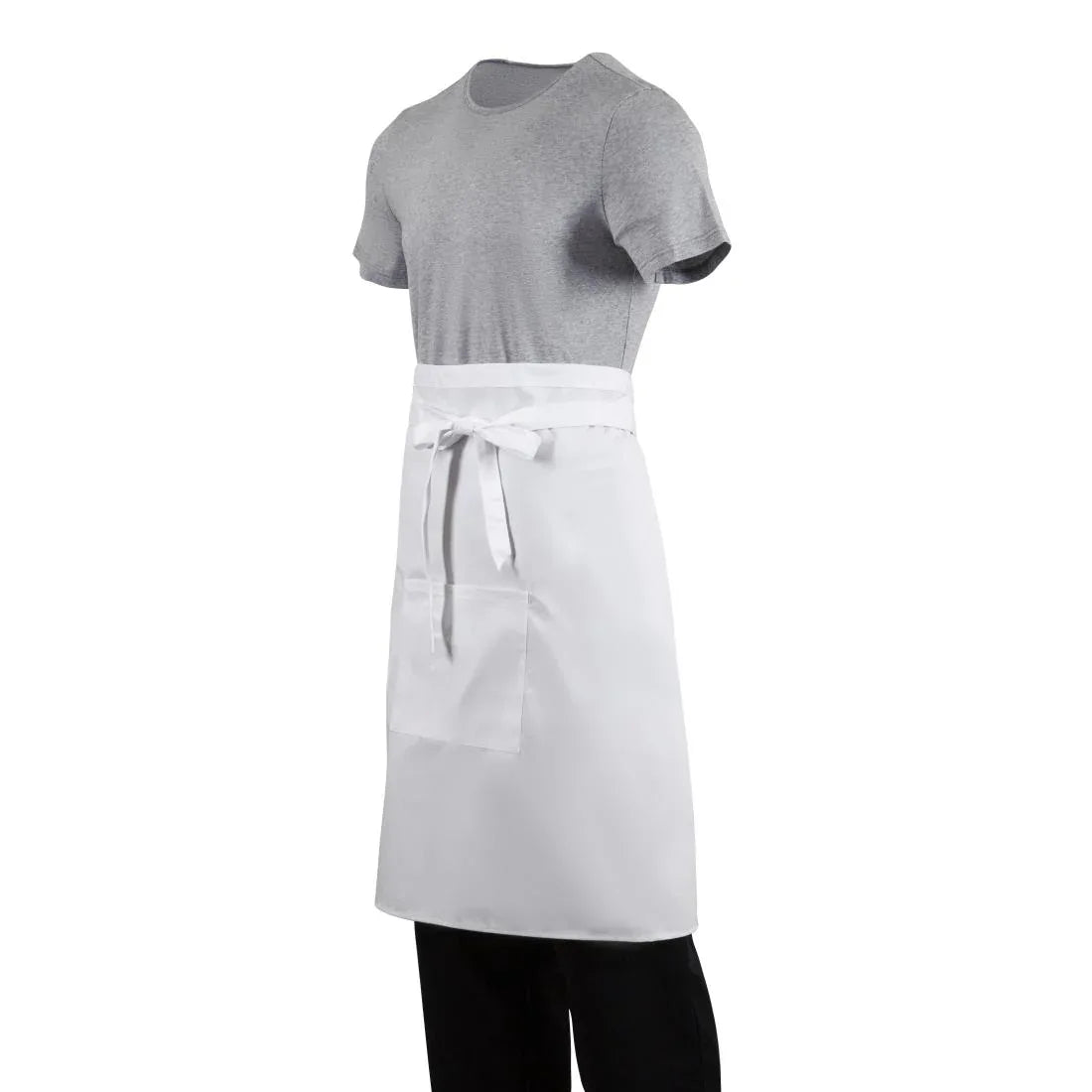 B132 Regular Bistro Apron White - JD Catering Equipment Solutions Ltd
