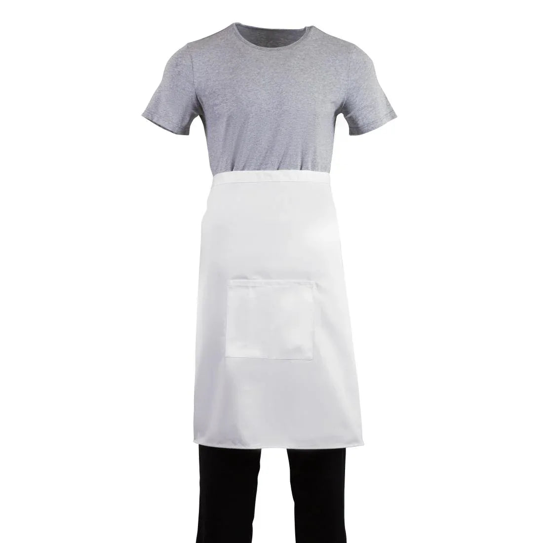 B132 Regular Bistro Apron White - JD Catering Equipment Solutions Ltd