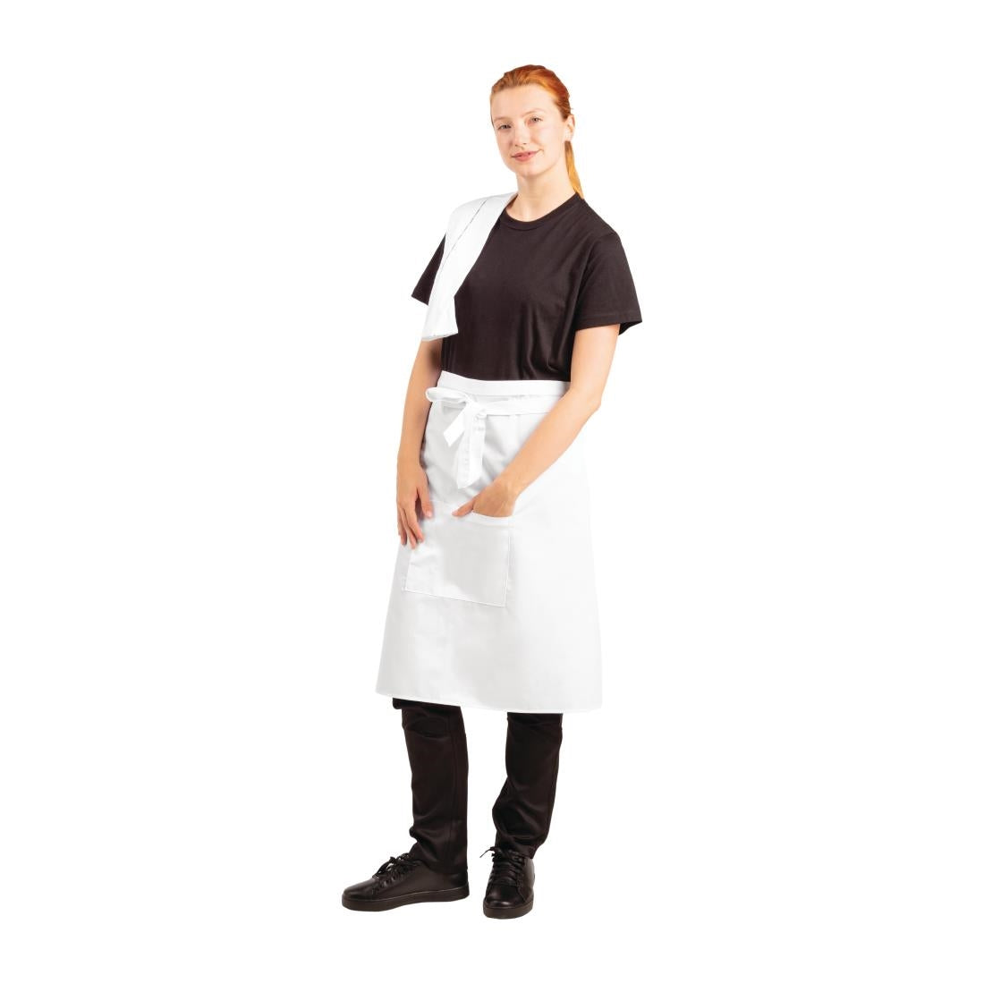 B132 Regular Bistro Apron  White