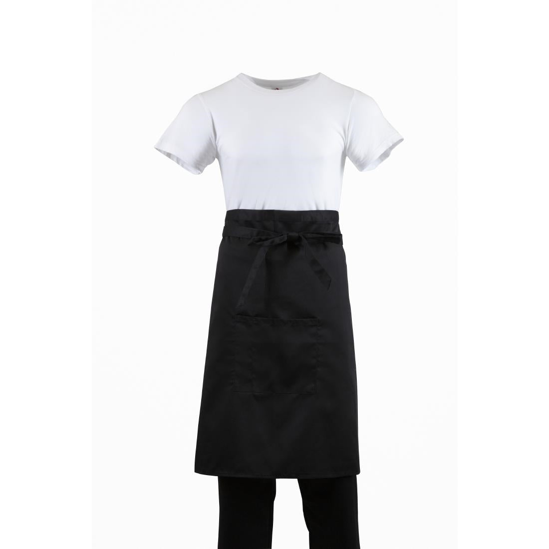 B133 Regular Bistro Apron Black With Pocket