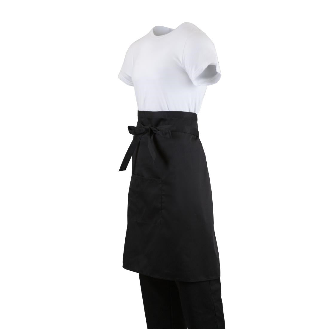 B133 Regular Bistro Apron Black With Pocket