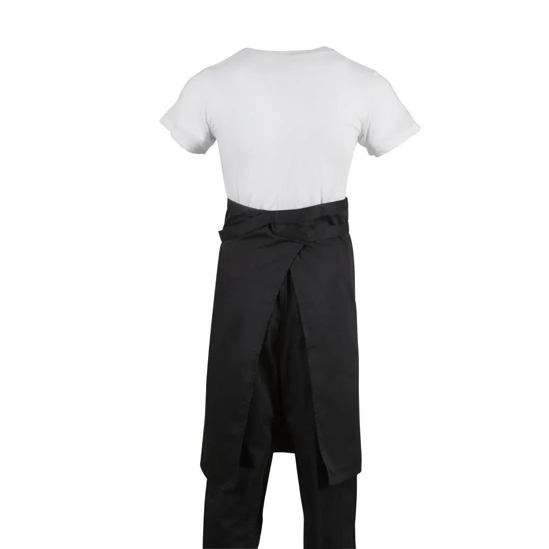 B133 Regular Bistro Apron Black With Pocket - JD Catering Equipment Solutions Ltd