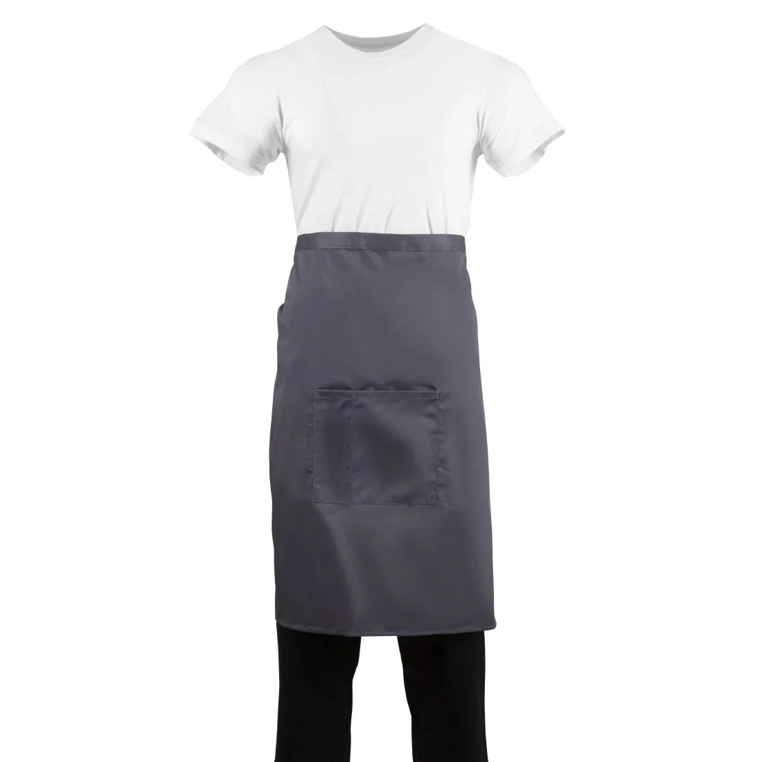 B158 Whites Regular Bistro Apron - JD Catering Equipment Solutions Ltd