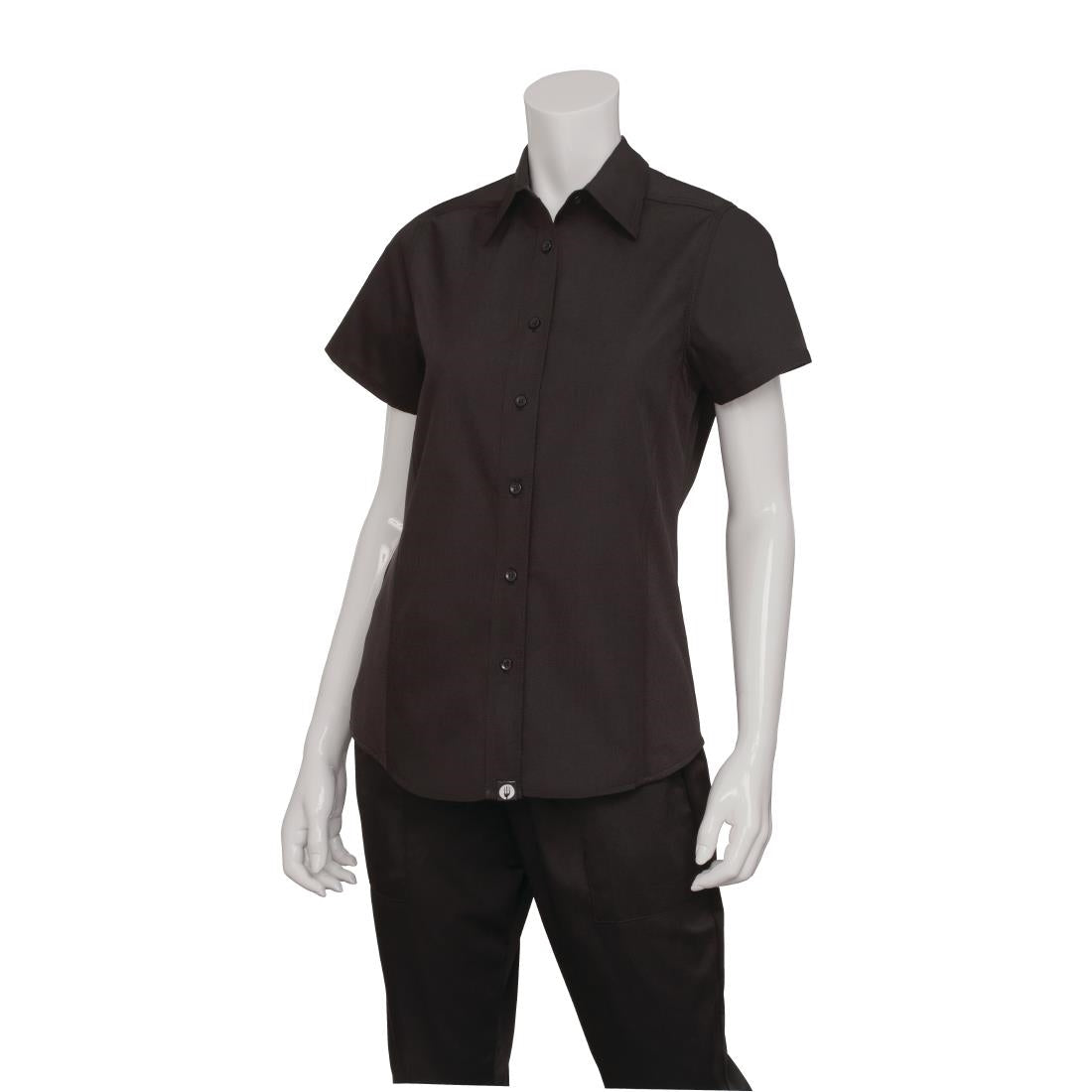 Chef Works Womens Cool Vent Chefs Shirt Black 2XL