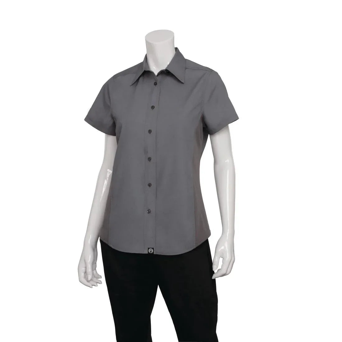 B182 Chef Works Womens Grey Cool Vent Chef Shirt - JD Catering Equipment Solutions Ltd