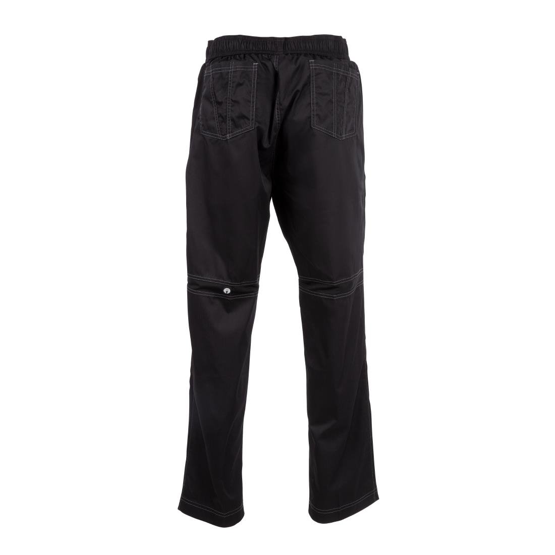 B187 Chef Works Unisex Cool Vent Baggy Chefs Trousers Black