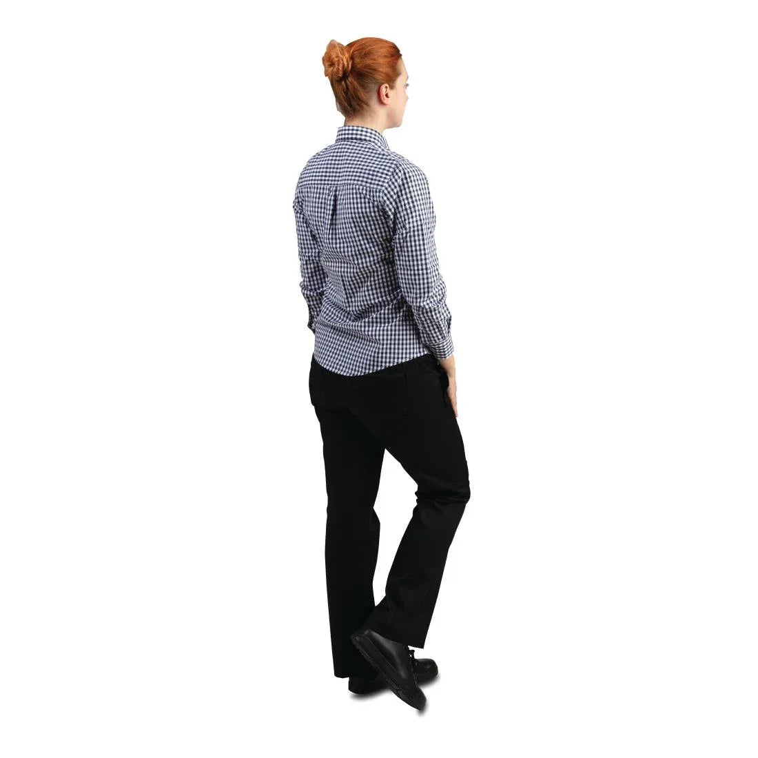 B217-XL Chef Works Womens Gingham Shirt Black XL - JD Catering Equipment Solutions Ltd