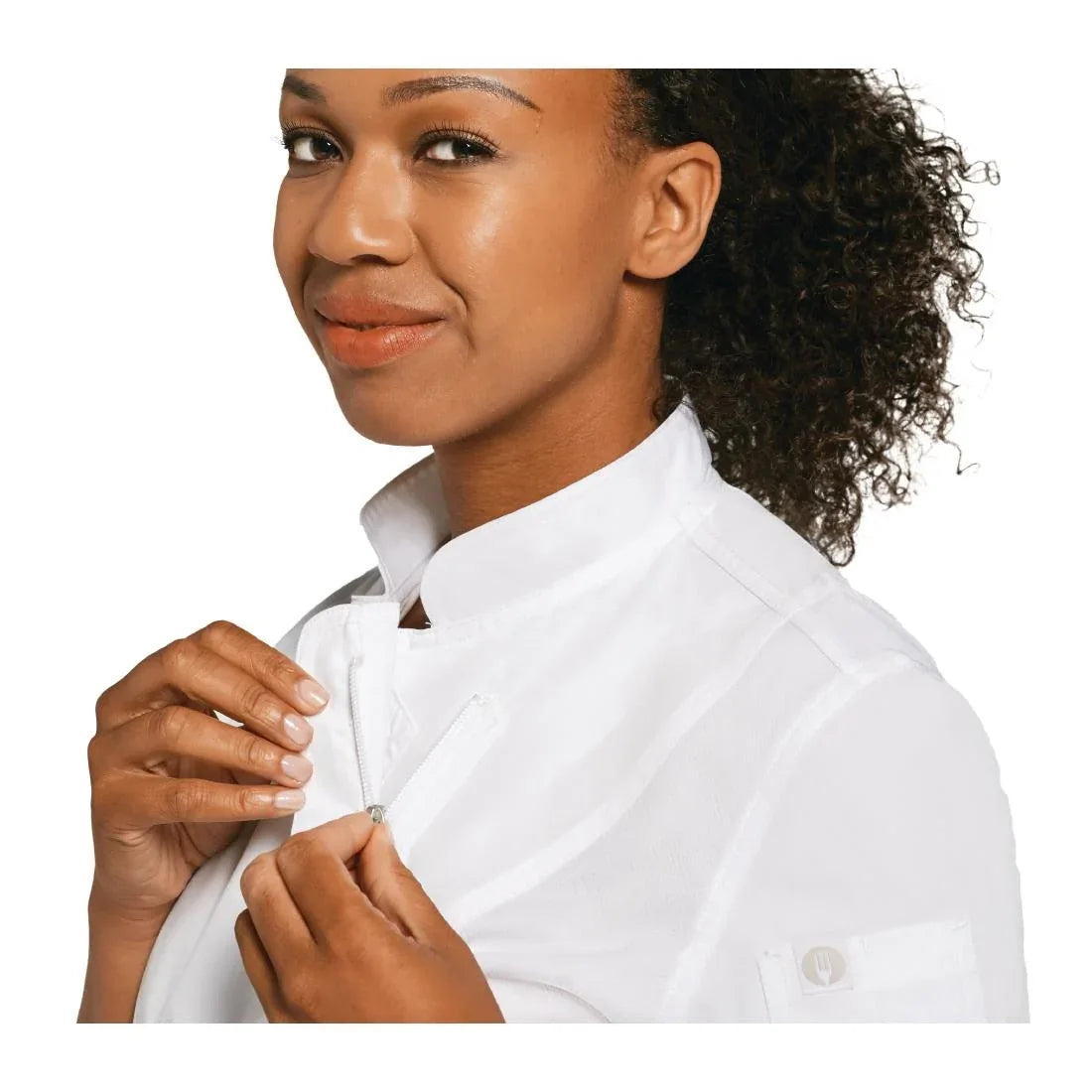 B471-M Chef Works Springfield Zipper Mens Chefs Jacket White M - JD Catering Equipment Solutions Ltd