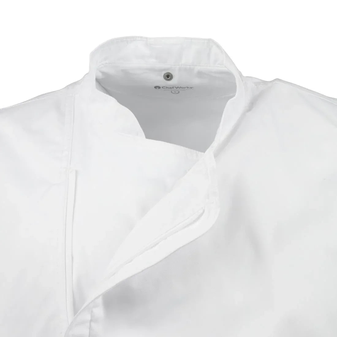 B471-M Chef Works Springfield Zipper Mens Chefs Jacket White M - JD Catering Equipment Solutions Ltd