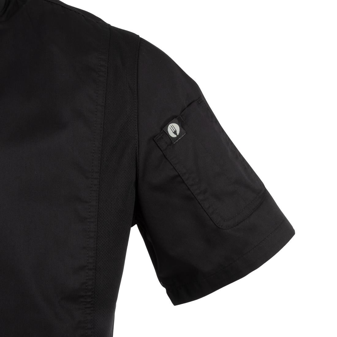B472-S Chef Works Springfield Zipper Mens Chefs Jacket Black S