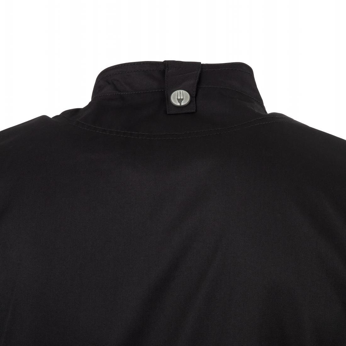 B472-M Chef Works Springfield Zipper Mens Chefs Jacket Black M - JD Catering Equipment Solutions Ltd