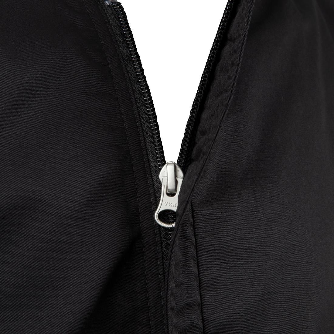 B472-XS Chef Works Springfield Zipper Mens Chefs Jacket Black XS - JD Catering Equipment Solutions Ltd