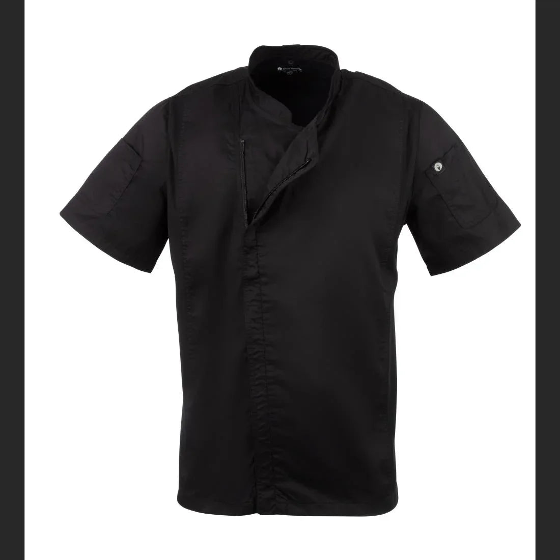 B472-S Chef Works Springfield Zipper Mens Chefs Jacket Black S - JD Catering Equipment Solutions Ltd