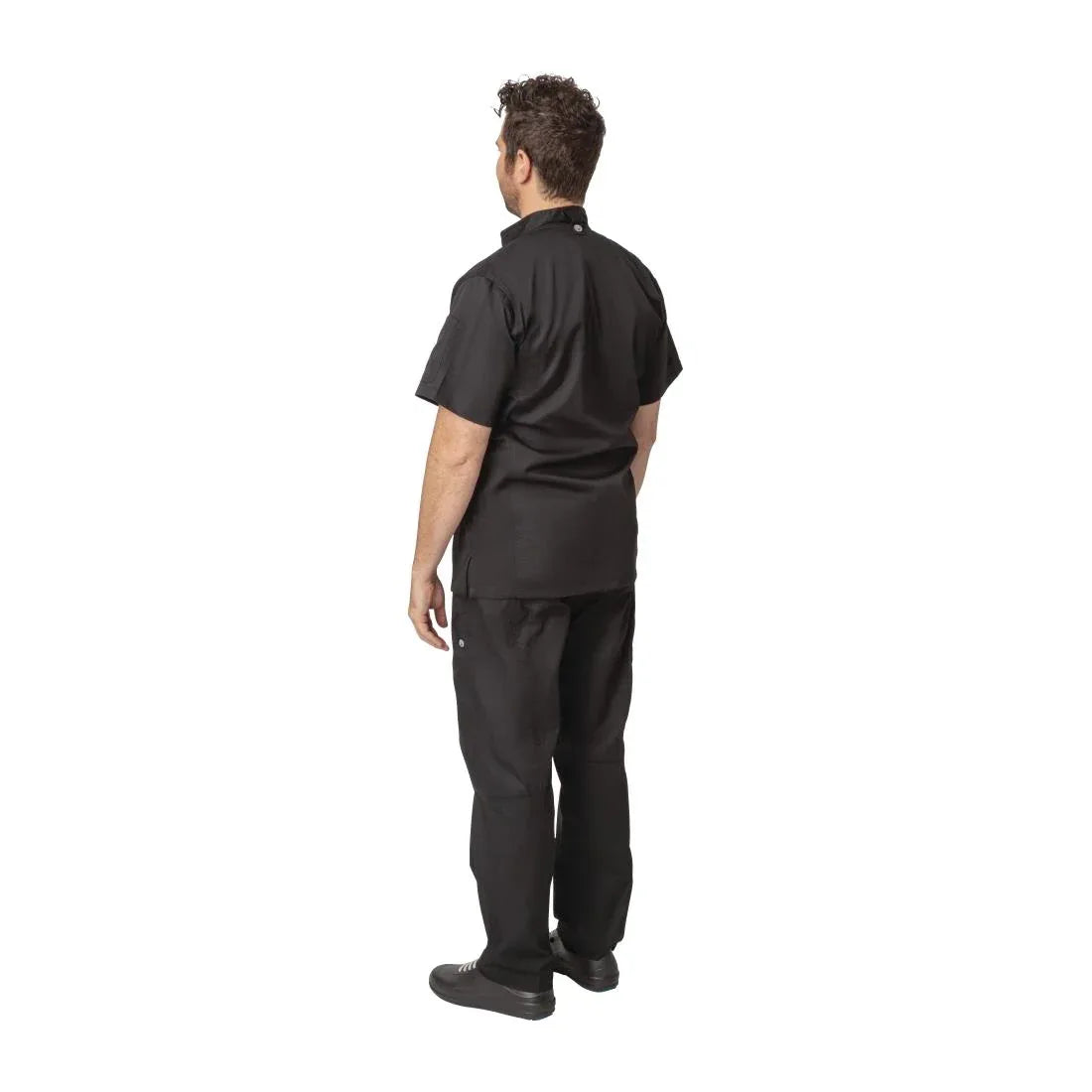 B472-S Chef Works Springfield Zipper Mens Chefs Jacket Black S - JD Catering Equipment Solutions Ltd