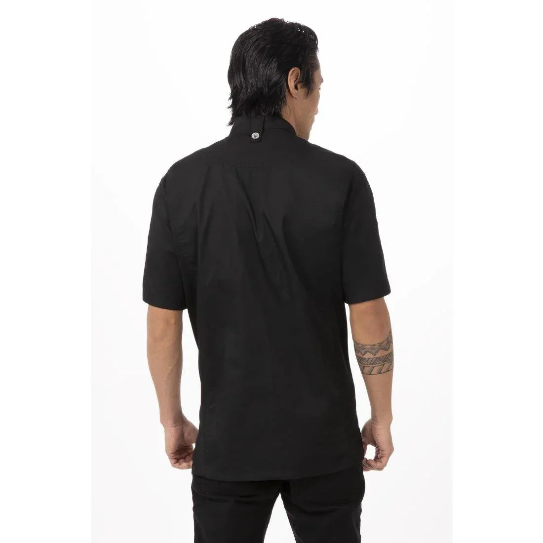 B472-XS Chef Works Springfield Zipper Mens Chefs Jacket Black XS - JD Catering Equipment Solutions Ltd