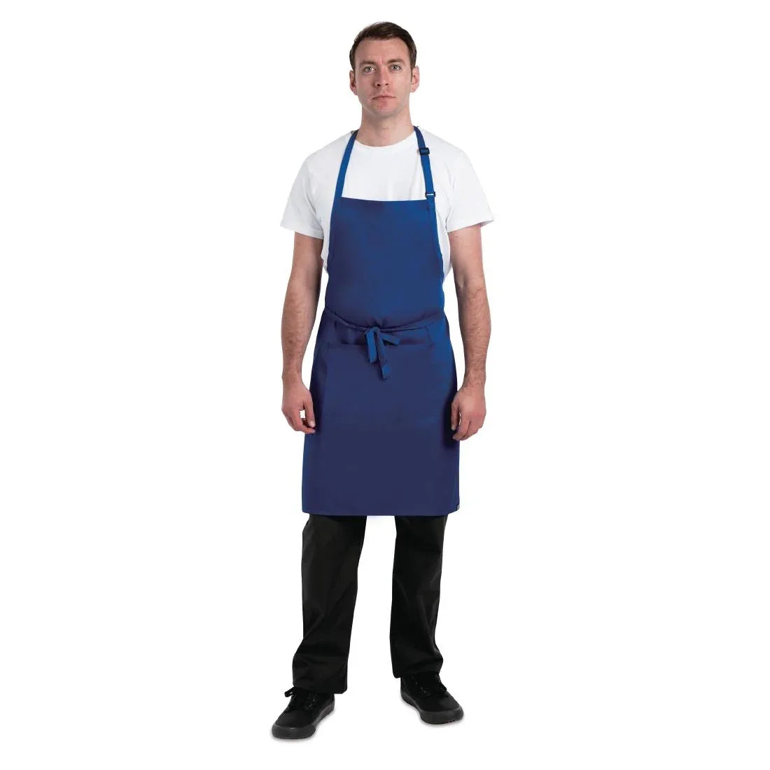 B679 Chef Works Butchers Bib Apron Royal Blue - JD Catering Equipment Solutions Ltd