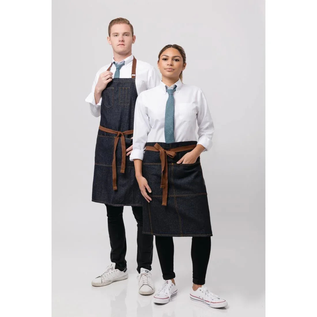 B721 Chef Works Urban Memphis Bib Apron Indigo - JD Catering Equipment Solutions Ltd