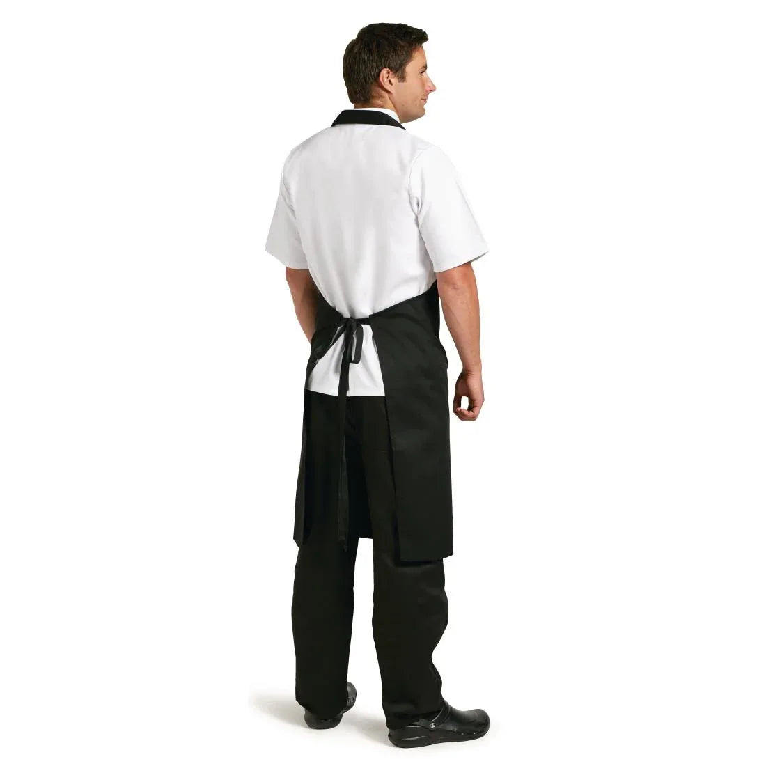 B887 Whites Polycotton Bib Apron Black XL - JD Catering Equipment Solutions Ltd