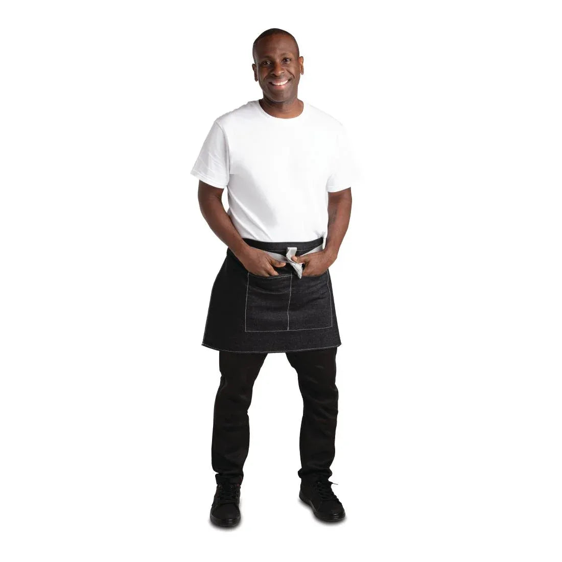 B995 Whites Southside Waist Apron Denim Black 760mm - JD Catering Equipment Solutions Ltd