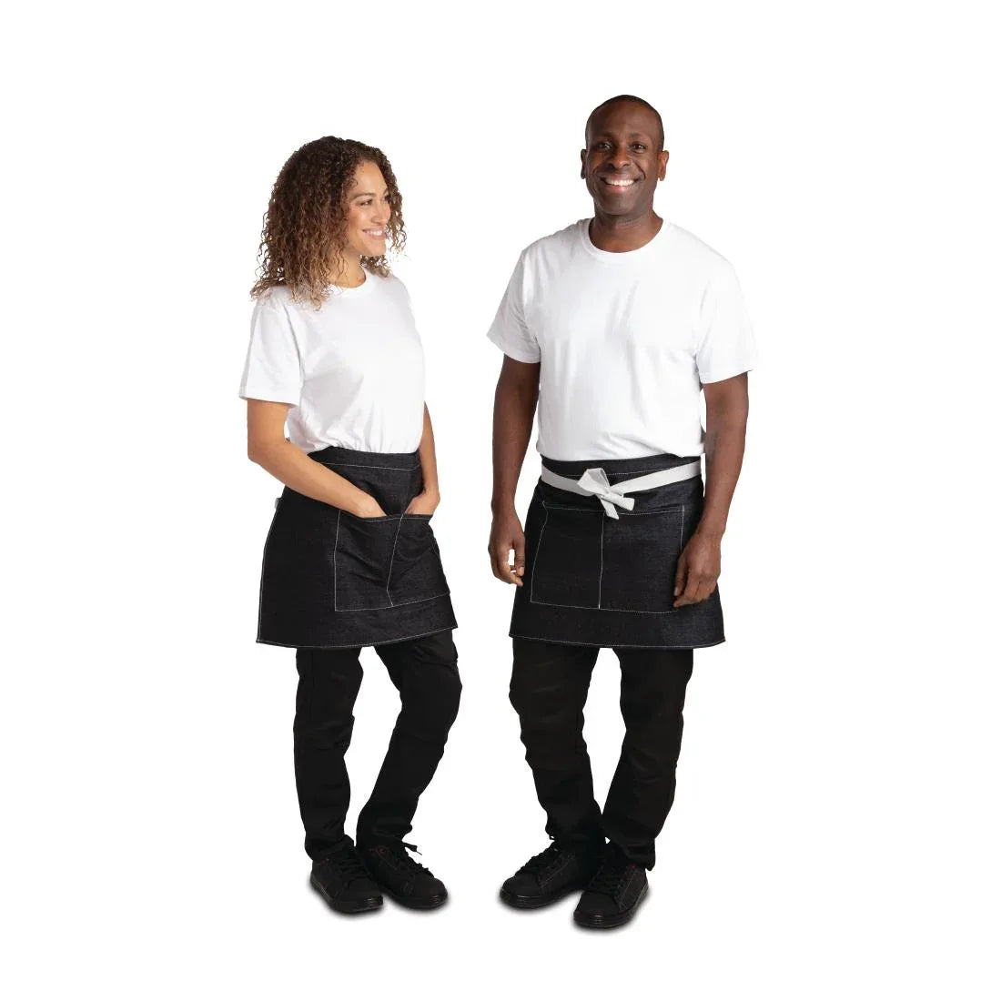 B995 Whites Southside Waist Apron Denim Black 760mm - JD Catering Equipment Solutions Ltd