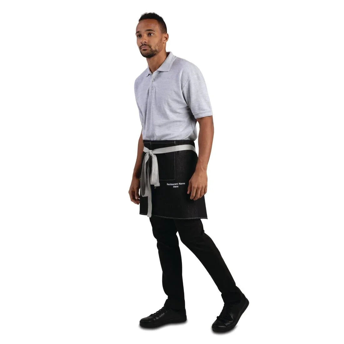 B995 Whites Southside Waist Apron Denim Black 760mm - JD Catering Equipment Solutions Ltd