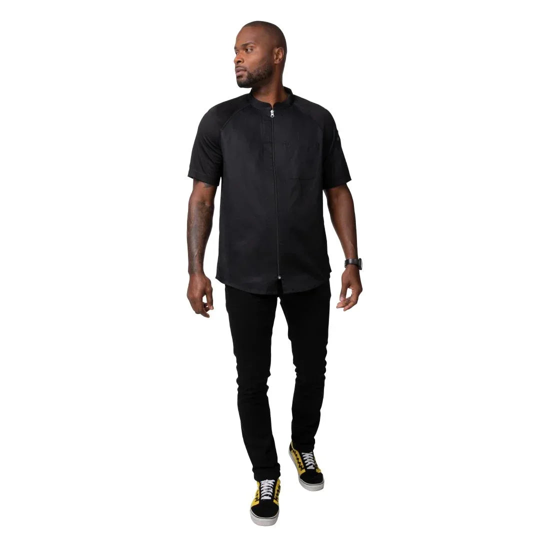 BA074-2XL Chef Works Arcadia Sustainable Chef Jacket Black 2XL - JD Catering Equipment Solutions Ltd