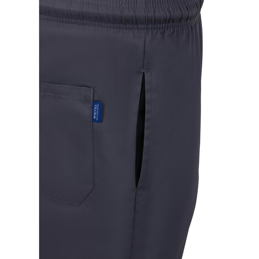 BA112-L Whites Vegas Chefs Trousers Charcoal Size L - JD Catering Equipment Solutions Ltd