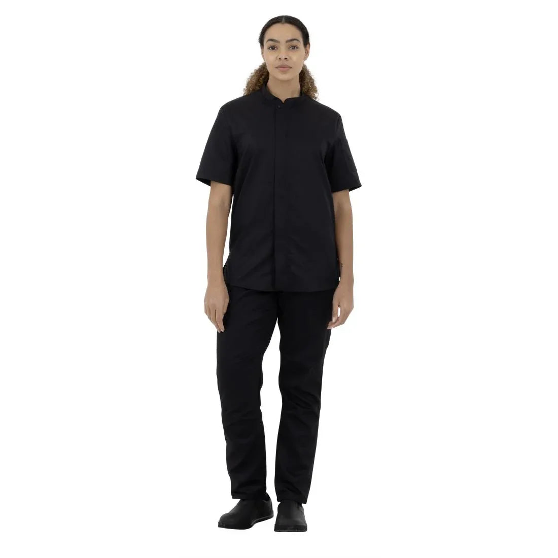 BA115-L Southside Harlem Short Sleeve Chef Jacket Black Size L - JD Catering Equipment Solutions Ltd