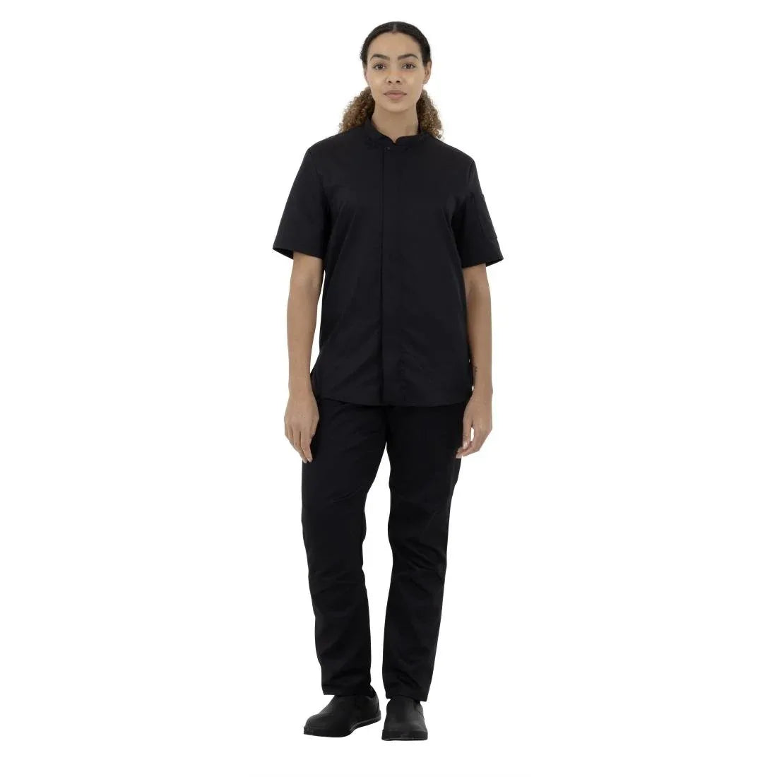 BA115-S Southside Harlem Short Sleeve Chef Jacket Black Size S - JD Catering Equipment Solutions Ltd