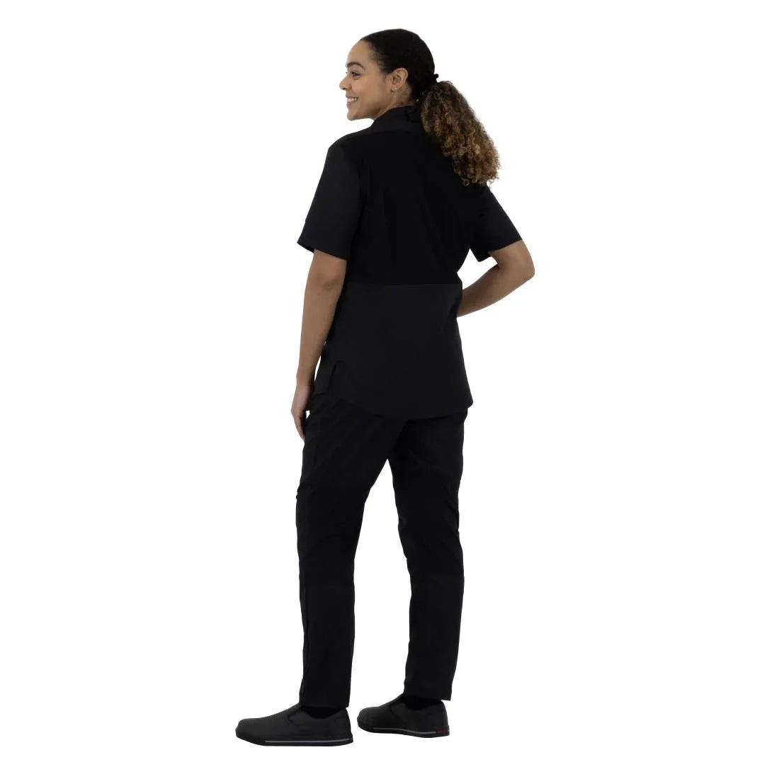 BA115-L Southside Harlem Short Sleeve Chef Jacket Black Size L - JD Catering Equipment Solutions Ltd
