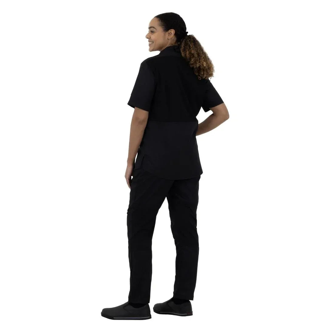 BA115-M Southside Harlem Short Sleeve Chef Jacket Black Size M - JD Catering Equipment Solutions Ltd