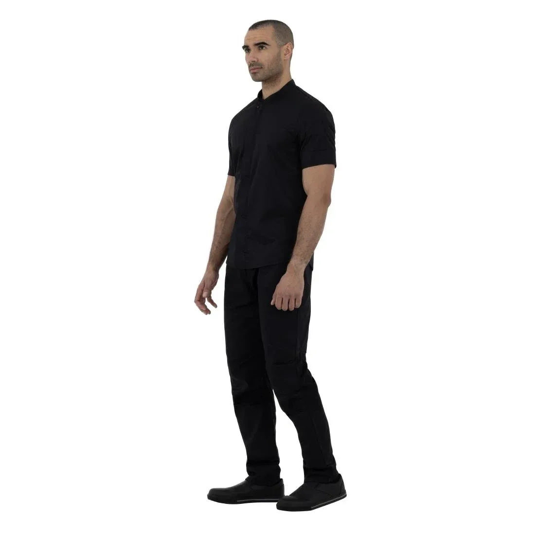 BA115-M Southside Harlem Short Sleeve Chef Jacket Black Size M - JD Catering Equipment Solutions Ltd