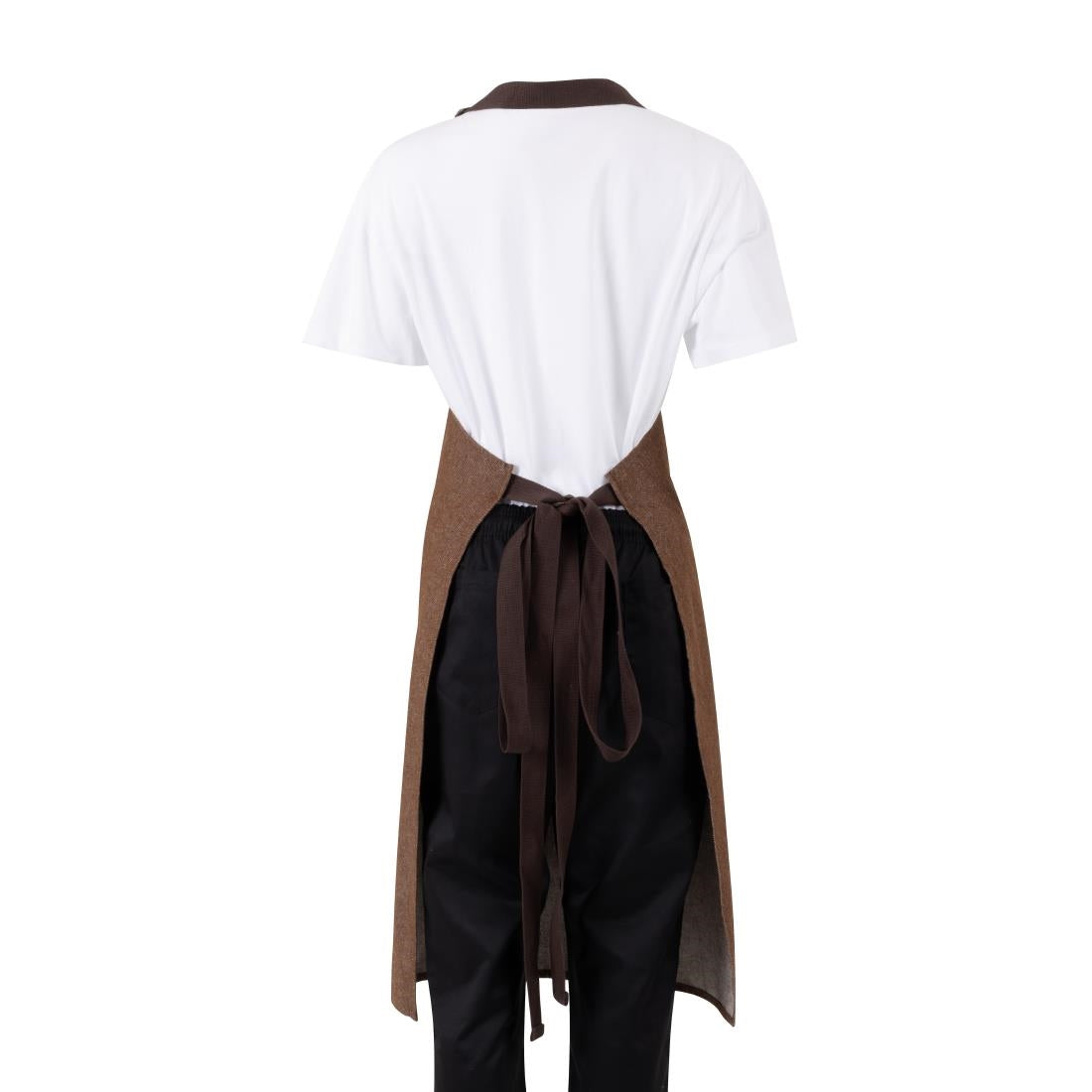 BA119 Southside Bib Apron Denim Tan (Brown Ties) - 700x1000mm