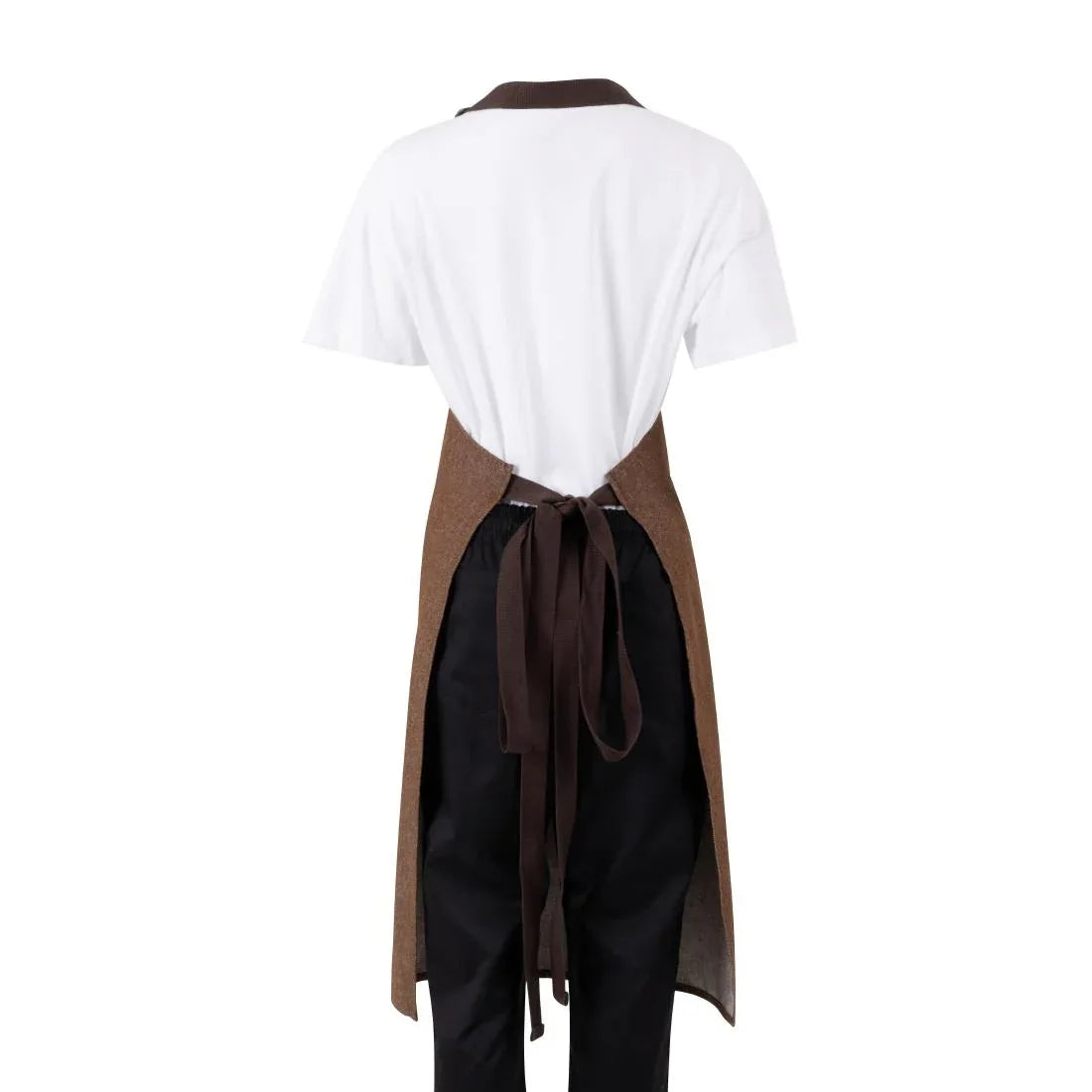 BA119 Southside Bib Apron Denim Tan (Brown Ties) - 700x1000mm